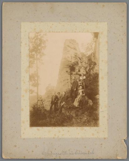 Company before the Rock Formation Schweigestelle near Echternach, Luxembourg
