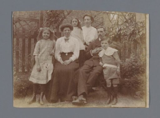 Group Portrait of an Unknown Family in a Garden