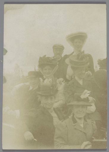 Group photo in a carriage
