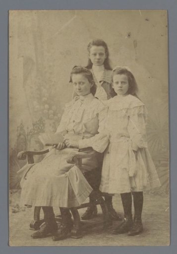 Studio portrait of three unknown girls