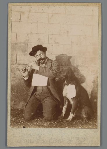 Man Playing the Flute with a Dog