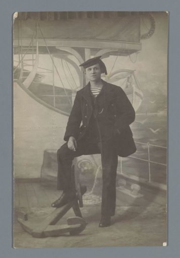 Studio portrait of an unknown man in a sailor's uniform