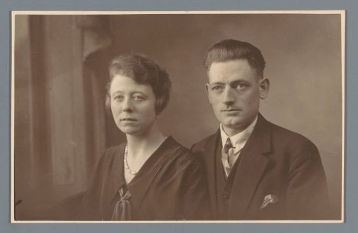 Studio portrait of an unknown man and woman