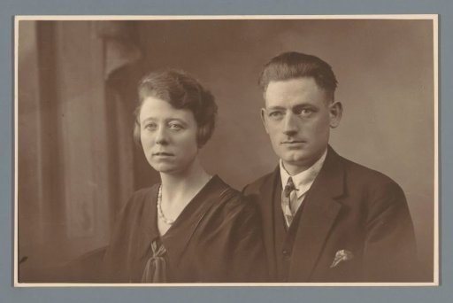 Studio portrait of an unknown man and woman