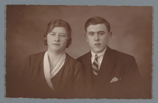 Studio portrait of an unknown man and woman