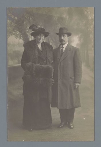 Studio portrait of an unknown man and woman