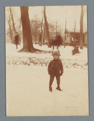 Portrait of an Unknown Child on Skates on a Frozen Pond