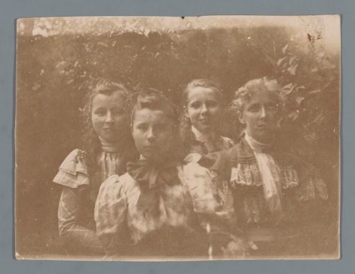 Portrait of Four Girls in a Garden