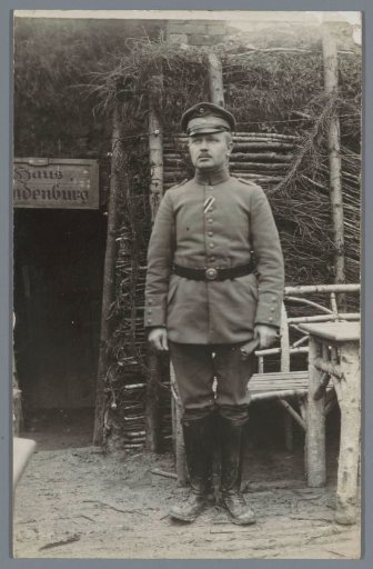 Portrait of an Unknown Man in a German Officer's Uniform in a Trench