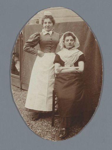 Portrait of Two Unknown Women in Traditional Dress