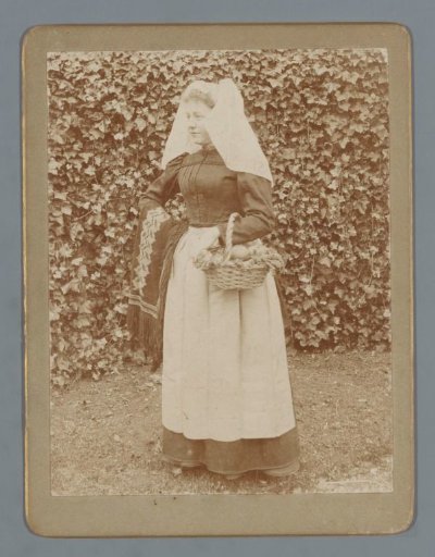 Portrait of an unknown woman in the traditional dress of Noord-Beveland