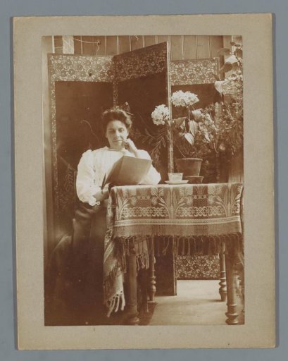 Portrait of an Unknown Reading Woman in front of a Screen