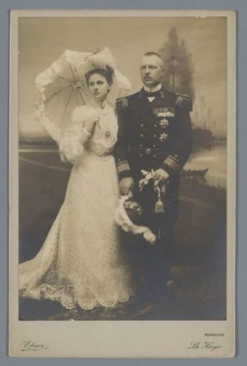 Portrait of Queen Wilhelmina and Prince Hendrik in the Uniform of a Lieutenant Commander