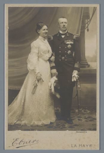 Portrait of Queen Wilhelmina and Prince Hendrik in the Uniform of a Lieutenant Commander