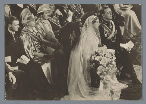 Wedding ceremony of Princess Juliana and Prince Bernhard in the Jacobskerk in The Hague on January 7, 1937