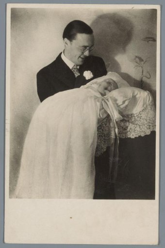 H.R.H. Prince Bernhard with Princess Beatrix, in state dress