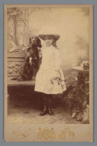 Portrait of Princess Wilhelmina with her dog