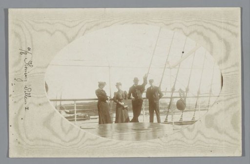 Group Portrait of Two Unknown Men and Women Aboard the Steamship Koning Willem I