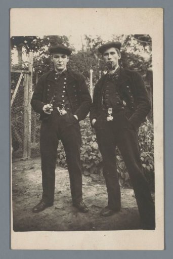 Portrait of Two Unknown Men in Traditional Dress