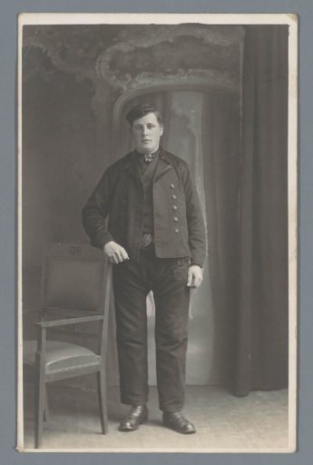 Studio Portrait of an Unknown Man in the Traditional Dress of Zuid-Beveland
