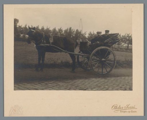 Portrait of an unknown man in a horse-drawn carriage