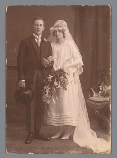 Portrait of an unknown bride and groom
