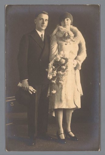 Portrait of an unknown bride and groom