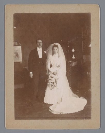 Portrait of an unknown bride and groom