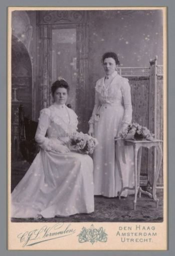 Portrait of an unknown bride and a woman