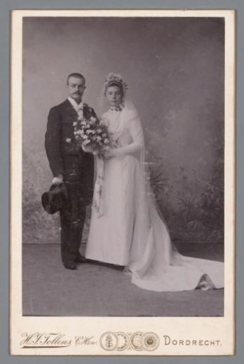 Portrait of an unknown bride and groom