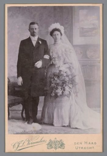 Portrait of an unknown bride and groom