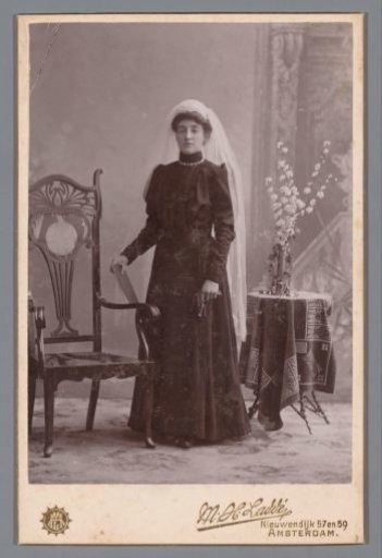 Portrait of an Unknown Woman in a Dark Dress and with a White Veil