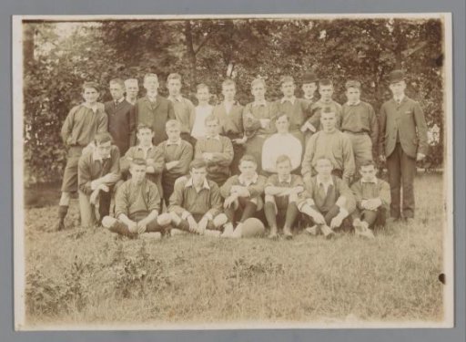 Group portrait of (possibly) a football team