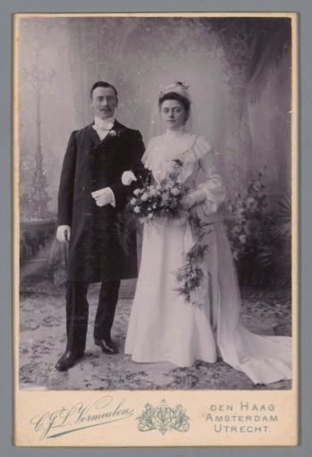 Portrait of an unknown bride and groom