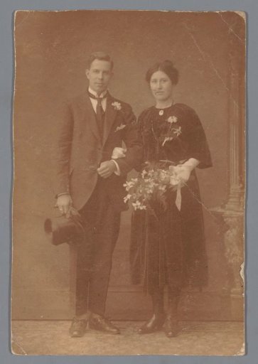 Portrait of an unknown bride and groom