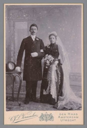 Portrait of an unknown bride and groom