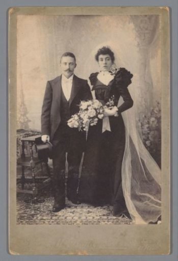 Portrait of an unknown bride and groom