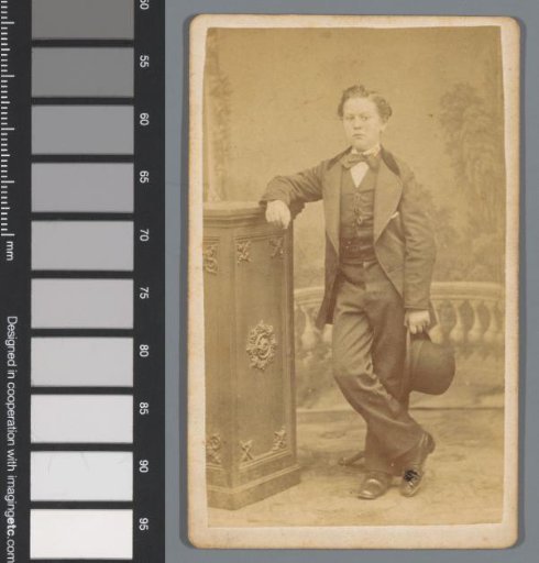 Portrait of an unknown man with a hat in his hand
