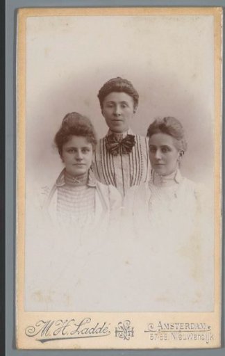 Group portrait of three unknown women