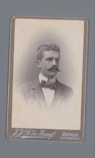 Portrait of an unknown man with moustache