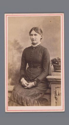 Portrait of an Unknown Woman with a Flower Basket Beside Her