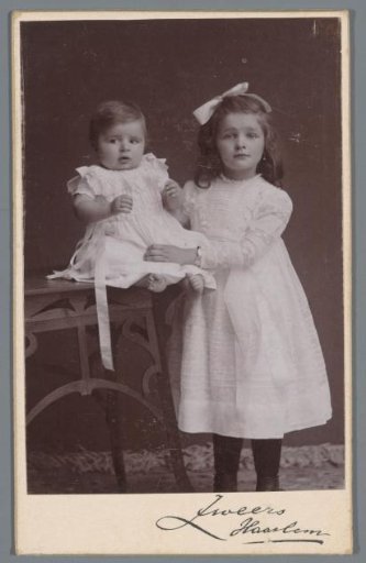 Portrait of an Unknown Girl and a Baby