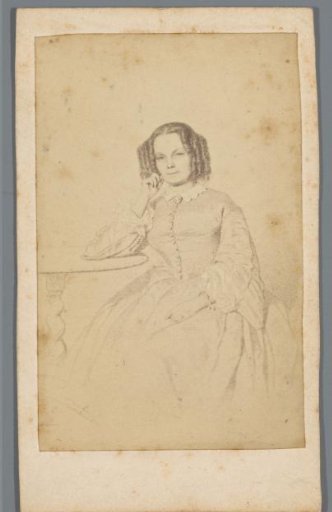 Photographic Reproduction of a Drawing of an Unknown Woman at a Table
