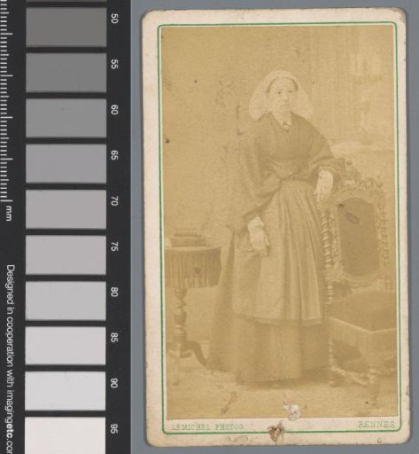 Portrait of an unknown woman with headgear