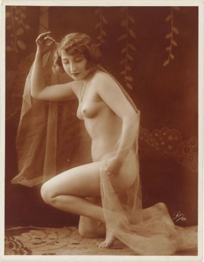 Female nude with veil
