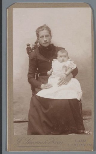 Portrait of an unknown woman with a baby