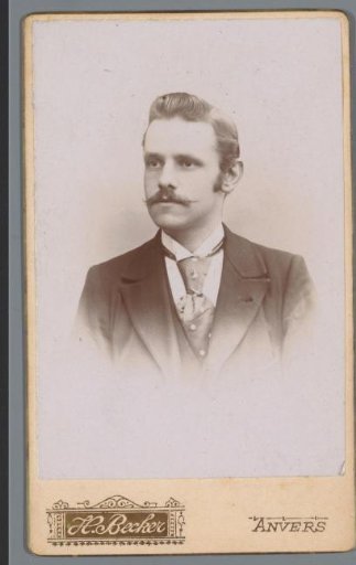 Portrait of an unknown man with a moustache