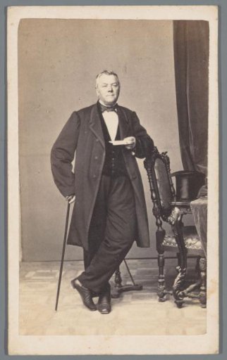 Portrait of an unknown man with a walking stick
