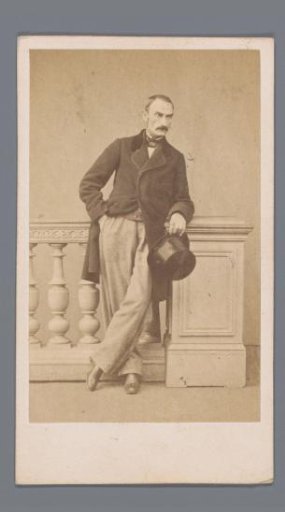 Portrait of an Unknown Man with a Hat at a Balustrade