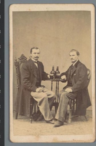 Portrait of Two Unknown Men with Drinking Glasses